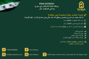 فرصة استثمارية بسوريا 